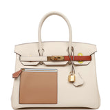 Hermes Colormatic Birkin 30 Nata, Chai and Cuivre Swift Gold Hardware-GE Part 2