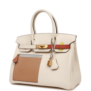 Hermes Colormatic Birkin 30 Nata, Chai and Cuivre Swift Gold Hardware-GE Part 2