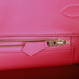 Hermes Special Order (HSS) Birkin 35 Rose Tyrien, Rose Lipstick and White Epsom Brushed Gold Hardware