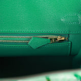 Hermes Special Order (HSS) Birkin 25 Emerald Shiny Porosus Crocodile Gold Hardware