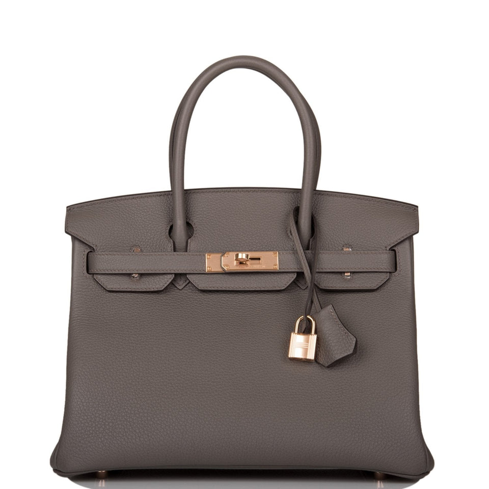 Hermes Birkin 30 Etain Togo Rose Gold Hardware