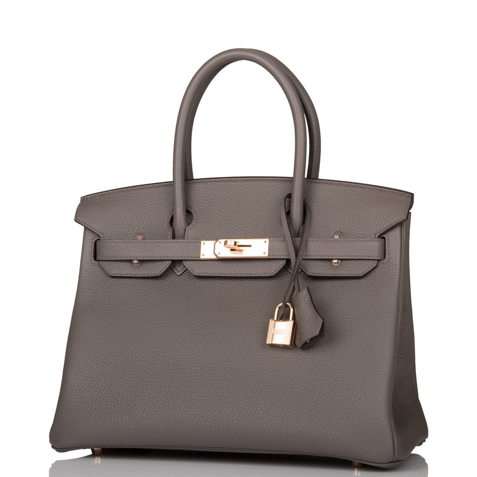 Hermes Birkin 30 Etain Togo Rose Gold Hardware