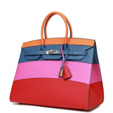 Hermes "Sunset" Birkin Sellier 35 Rainbow Epsom Palladium Hardware Payment 2 HR