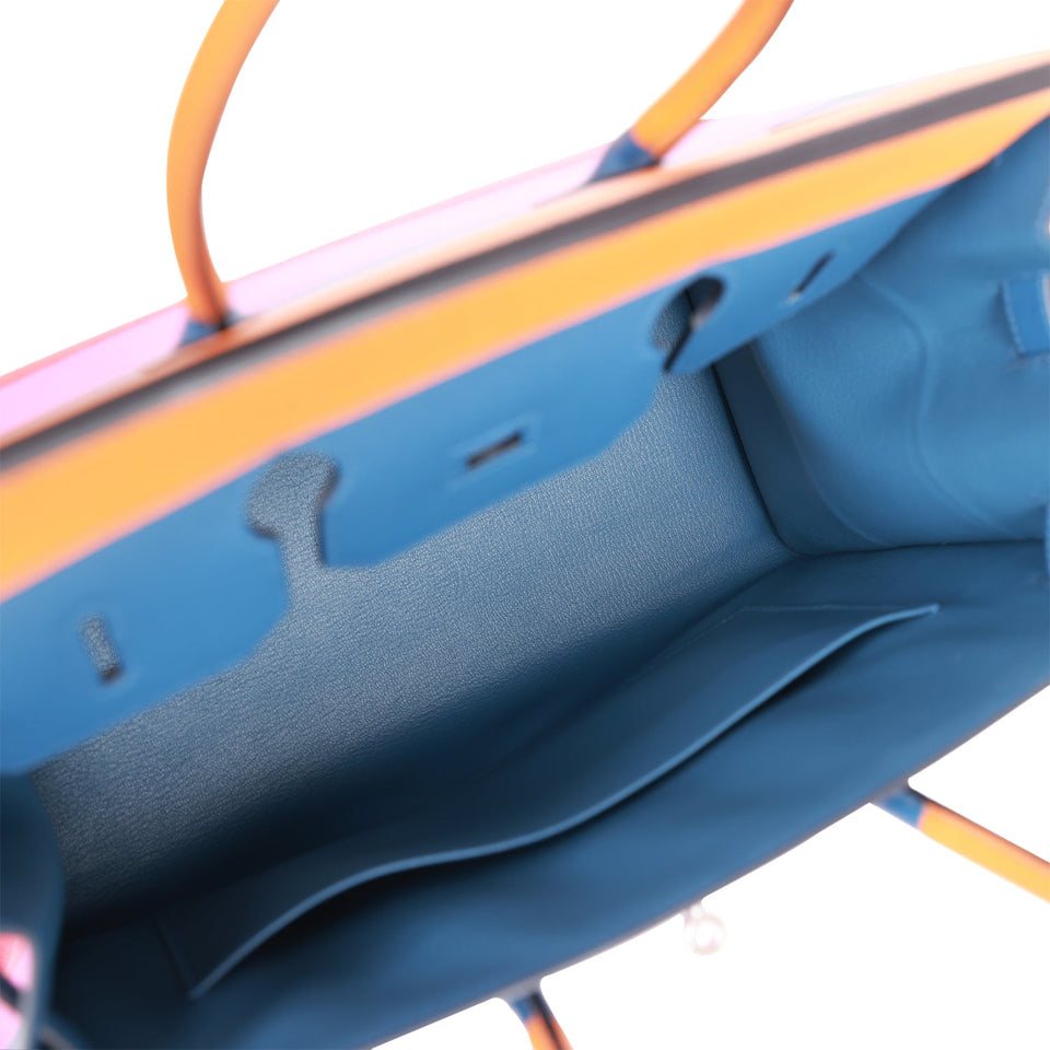 Hermes "Sunset" Birkin Sellier 35 Rainbow Epsom Palladium Hardware Payment 2 HR