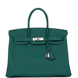 Hermes Birkin 35 Malachite Togo Palladium Hardware - Deposit