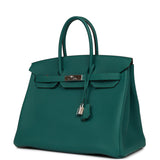 Hermes Birkin 35 Malachite Togo Palladium Hardware