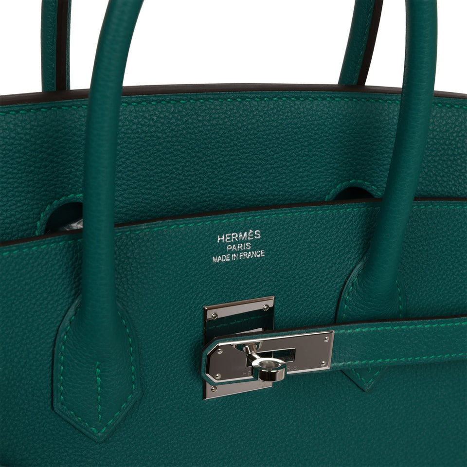 Hermes Birkin 35 Malachite Togo Palladium Hardware