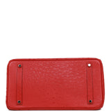 Hermes Birkin 35 Rouge Vif Ostrich Palladium Hardware