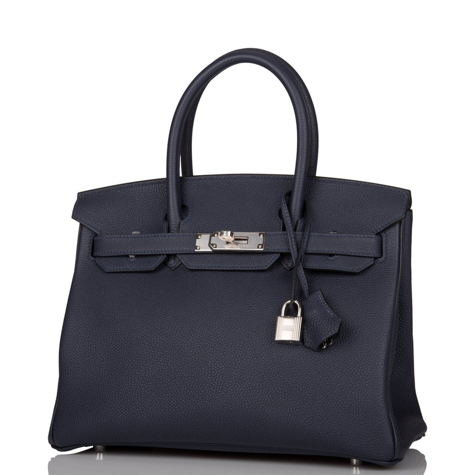 Hermes Birkin 30 Bleu Nuit Togo Palladium Hardware