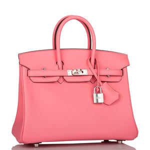Hermes Birkin 25 Rose D'Ete Swift Palladium Hardware