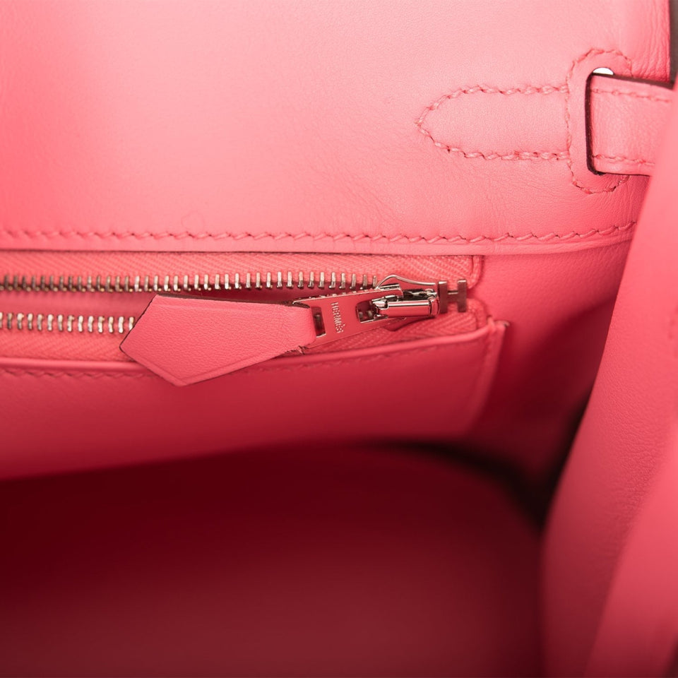 Hermes Birkin 25 Rose D'Ete Swift Palladium Hardware