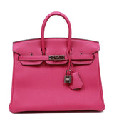 Hermes Birkin 25 Rose Pourpre Togo Palladium Hardware