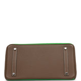 Hermes Grizzly Ghillies Birkin 35 Vert de Gris, Bambou and Taupe Doblis Palladium Hardware