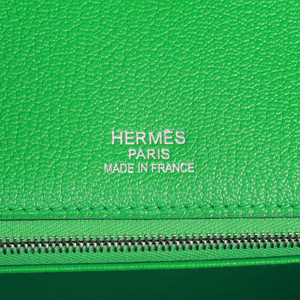 Hermes Grizzly Ghillies Birkin 35 Vert de Gris, Bambou and Taupe Doblis Palladium Hardware