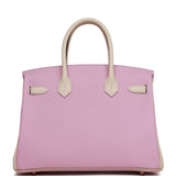 Hermes Special Order (HSS) Birkin 30 Mauve Sylvestre and Craie Epsom Rose Gold Hardware