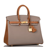 Hermes Special Order (HSS) Birkin 25 Gris Asphalte and Gold Togo Brushed Gold Hardware - Pay 2 for SR