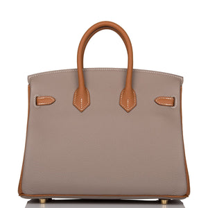 Hermes Special Order (HSS) Birkin 25 Gris Asphalte and Gold Togo Brushed Gold Hardware - Pay 1 for SR