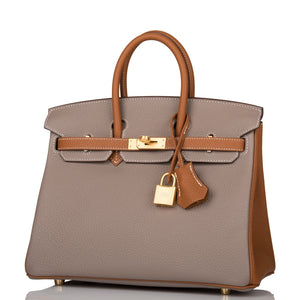 Hermes Special Order (HSS) Birkin 25 Gris Asphalte and Gold Togo Brushed Gold Hardware - Pay 1 for SR