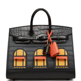 Hermes Sac Faubourg Birkin 20 So Black Matte Alligator Black Hardware