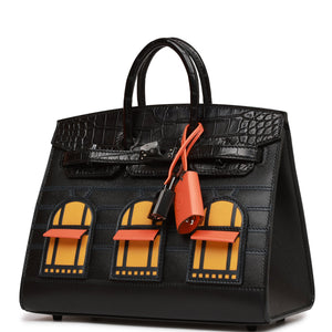 Hermes Sac Faubourg Birkin 20 So Black Matte Alligator Black Hardware