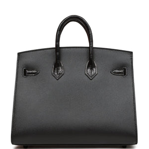 Hermes Sac Faubourg Birkin 20 So Black Matte Alligator Black Hardware