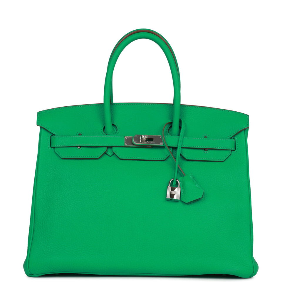 Hermes Birkin 35 Menthe Clemence Palladium Hardware