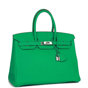 Hermes Birkin 35 Menthe Clemence Palladium Hardware
