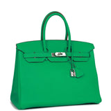Hermes Birkin 35 Menthe Clemence Palladium Hardware