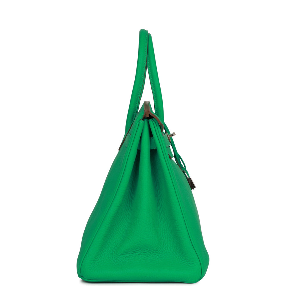 Hermes Birkin 35 Menthe Clemence Palladium Hardware