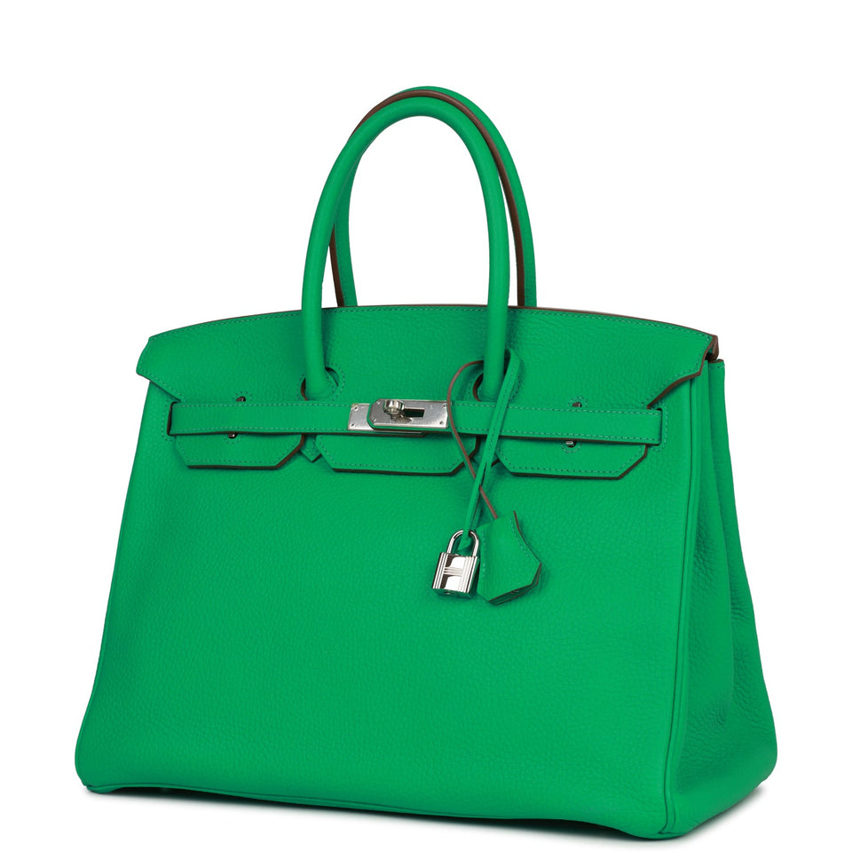 Hermes Birkin 35 Menthe Clemence Palladium Hardware
