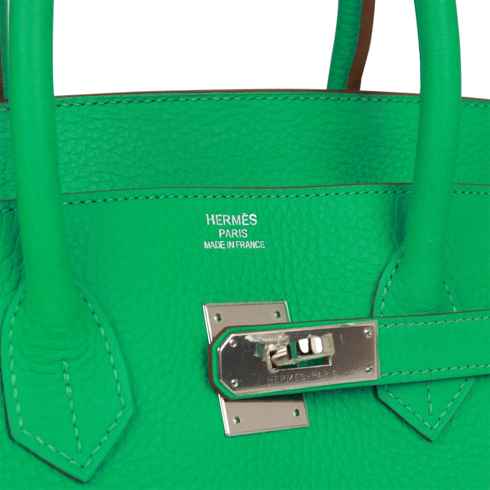 Hermes Birkin 35 Menthe Clemence Palladium Hardware