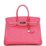 Hermes Birkin 35 Rose Tyrien Epsom Palladium Hardware