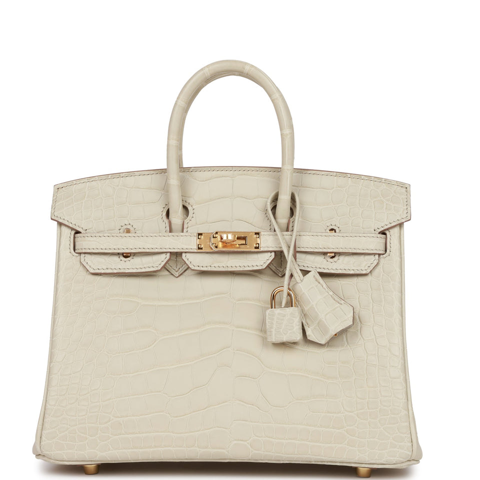 Hermes Birkin 25 Beton Matte Alligator Gold Hardware