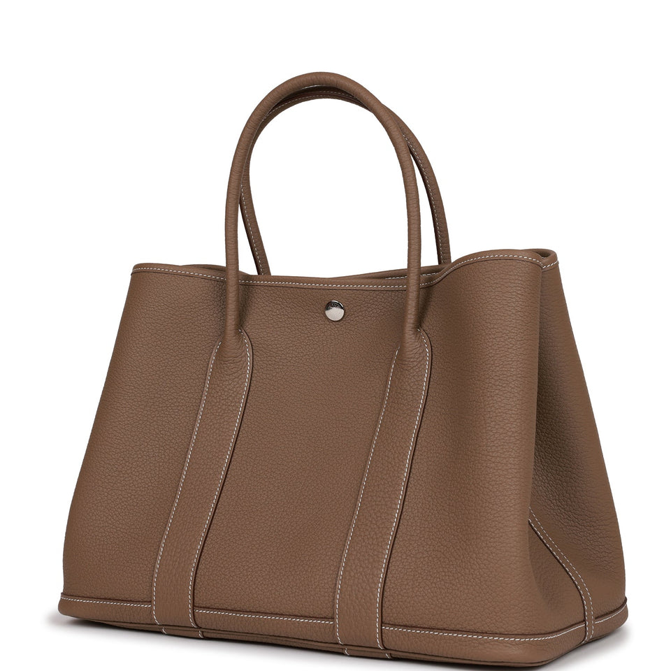 Hermes Garden Party 36 Etoupe Negonda Palladium Hardware