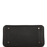 Hermes Birkin 30 Black Ostrich Rose Gold Hardware