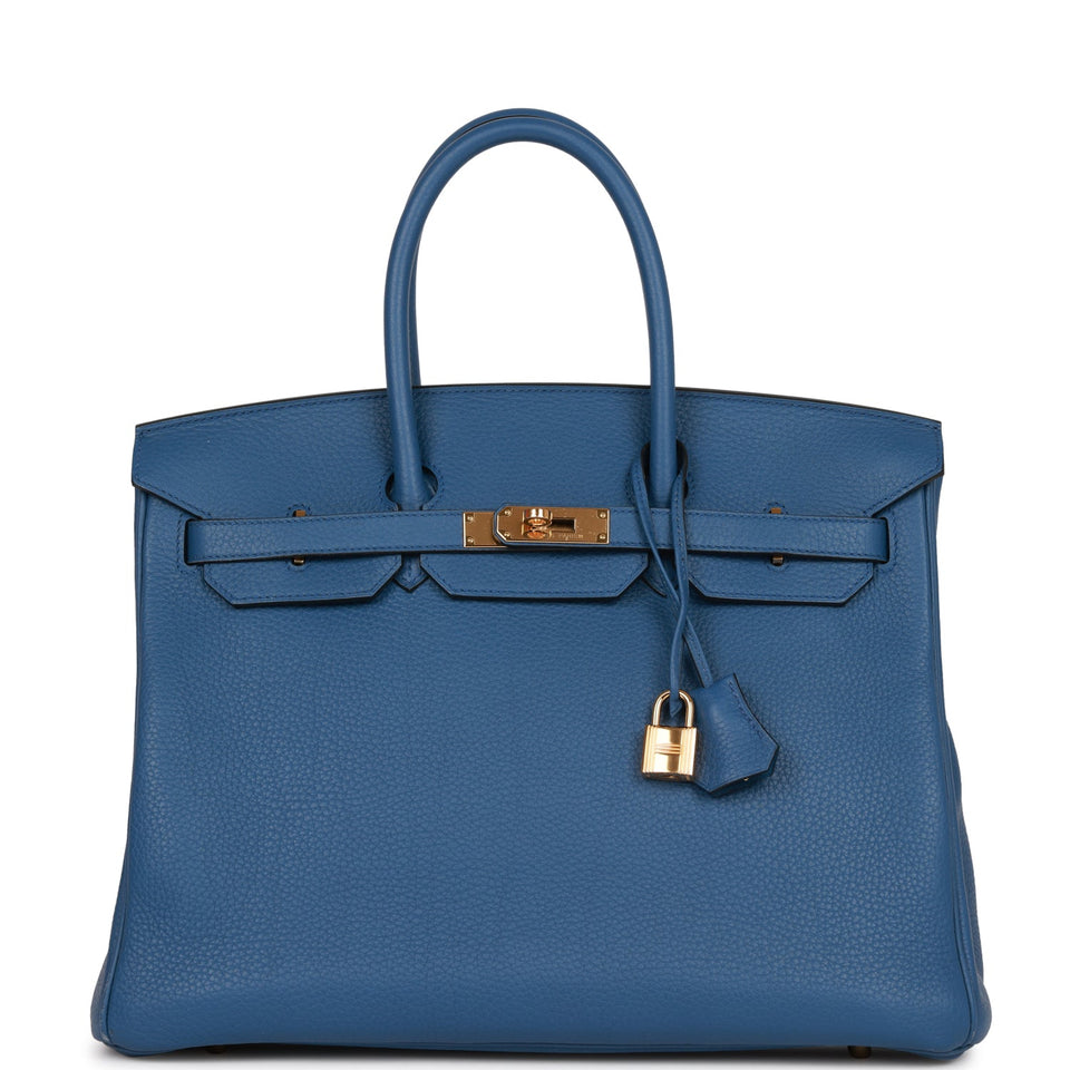 Hermes Birkin 35 Bleu Agate Togo Gold Hardware
