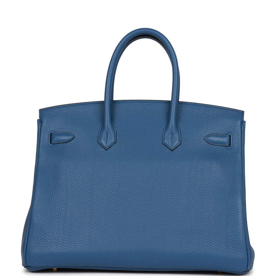 Hermes Birkin 35 Bleu Agate Togo Gold Hardware