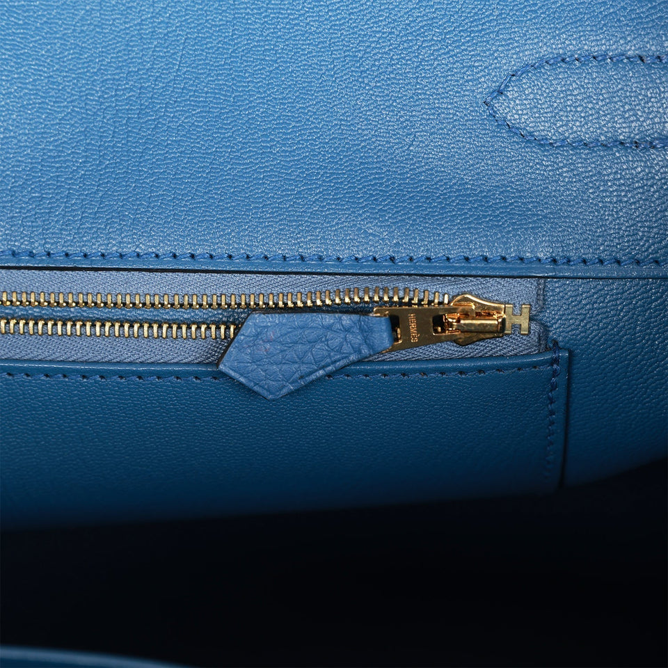 Hermes Birkin 35 Bleu Agate Togo Gold Hardware