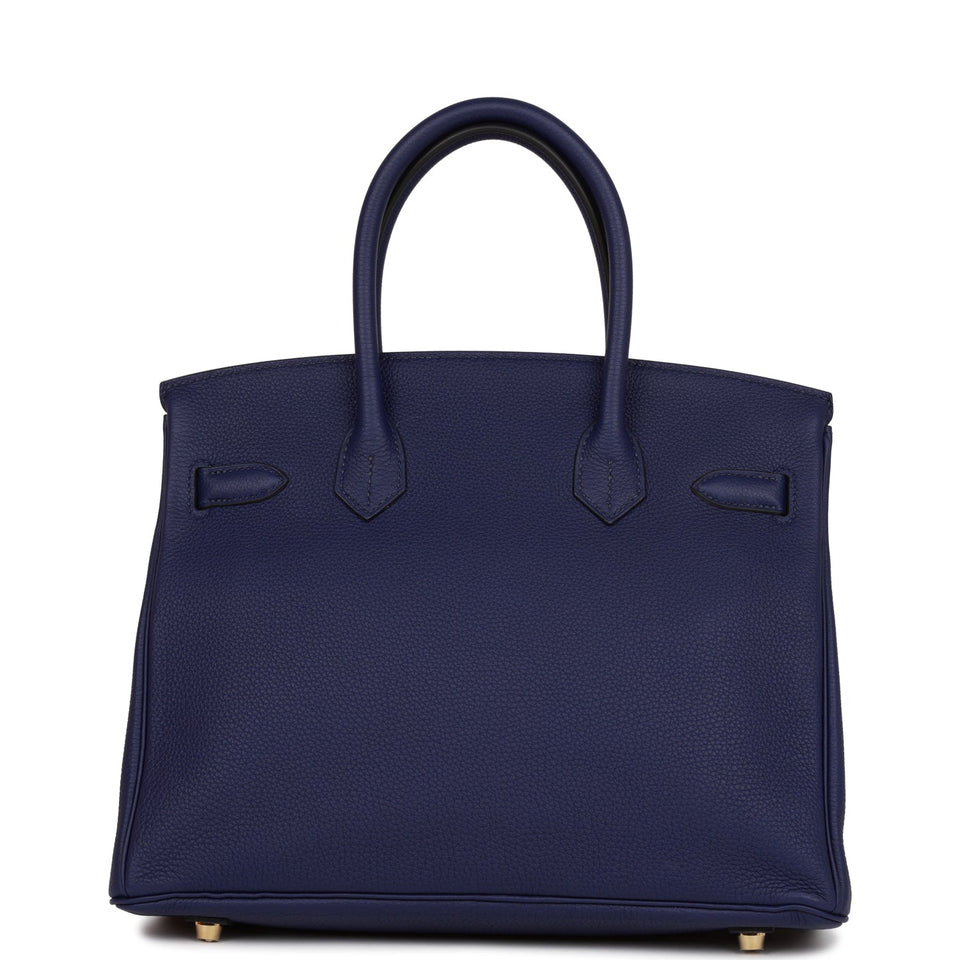 Hermes Birkin 30 Bleu Encre Togo Gold Hardware