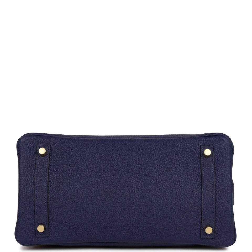Hermes Birkin 30 Bleu Encre Togo Gold Hardware