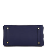 Hermes Birkin 30 Bleu Encre Togo Gold Hardware
