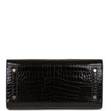 Hermes Birkin Sellier 30 Black Shiny Porosus Crocodile Gold Hardware