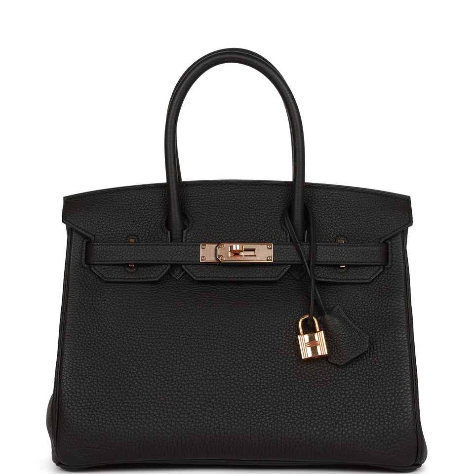 Hermes Birkin 30 Black Togo Rose Gold Hardware