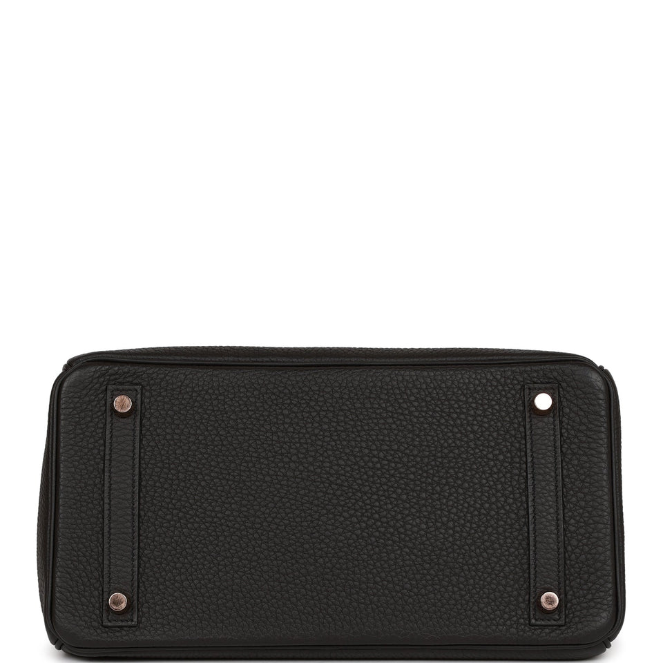 Hermes Birkin 30 Black Togo Rose Gold Hardware