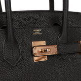 Hermes Birkin 30 Black Togo Rose Gold Hardware