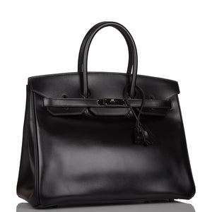 Hermes Birkin 35cm  SO Black Box Black Hardware
