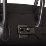 Hermes Birkin 35cm  SO Black Box Black Hardware