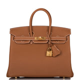 Hermes Birkin 25 Gold Togo Gold Hardware