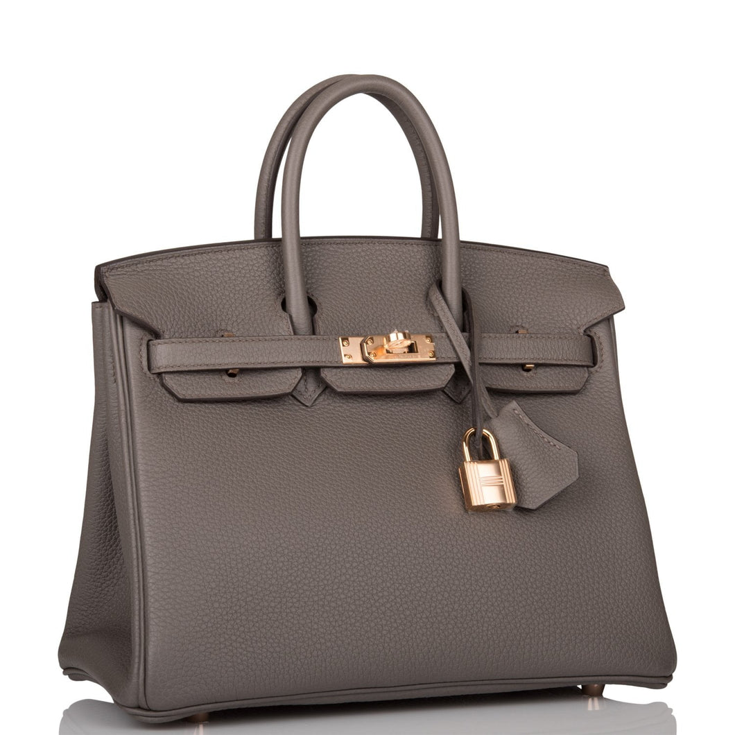 Hermes Birkin 25 Etain Togo Rose Gold Hardware