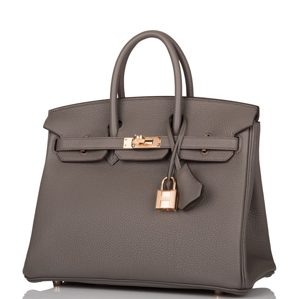 Hermes Birkin 25 Etain Togo Rose Gold Hardware